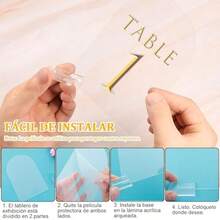 30 juegos de Letrero de mesa de acrlico transparente con soporte,Nmeros de mesa acrlico de arco,Soporte Acrlico Para Letreros,Tarjetas de Lugar para mesa para bodas,reuniones,eventos, restaurantes - como se muestra en la figura - Ver 5