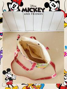 Disney 1 Pc Officially Licensed Mickey Mouse Printed Children's Tote Bag, Cute Cartoon Handheld Bag For Daily Use, Casual Canvas Shoulder Bag For Easy Carry – For Kids / Boys / Girls Perfect For Daily/Shopping/ - Multicolor - View 6