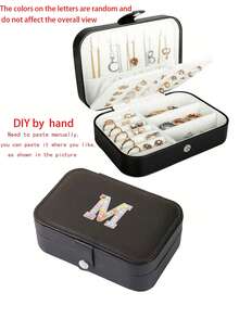 1pc Portable Zipper Jewelry Box, Travel Jewelry Storage Case For Rings, Pendants, Earrings, Necklaces, Bracelets, Gift Box For Women - Multicolor - View 41