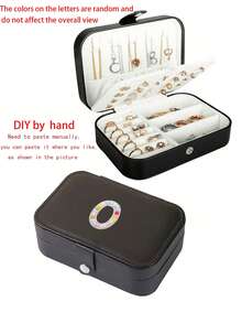 1pc Portable Zipper Jewelry Box, Travel Jewelry Storage Case For Rings, Pendants, Earrings, Necklaces, Bracelets, Gift Box For Women - Multicolor - View 31