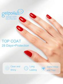 GELPOLISH 免擦拭凝胶封层，透明凝胶指甲油，高光泽持久，无需UV灯即可卸除，适用于亚克力指甲，在家即可享受沙龙级美甲体验 - 無色 - 查看 6