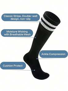 1/3 Pairs Non-Slip Sports Socks, Unisex Football Socks, Over-The-Knee Long Tube Non-Slip Socks, All-Season Mid-Calf And Short Socks - Multicolor - View 3