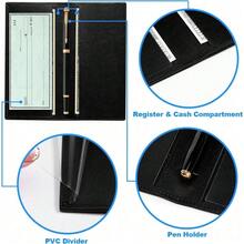 Premium Leather Checkbook Cover For Men And Women Checkbook Holder Wallet RFID Blocking - Black Mushroom - View 4
