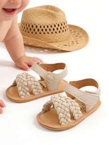 Cute Floral Open Toe Sandals For Baby Girls, Breathable Non-Slip, Suitable For Spring And Summer - Beige - View 2