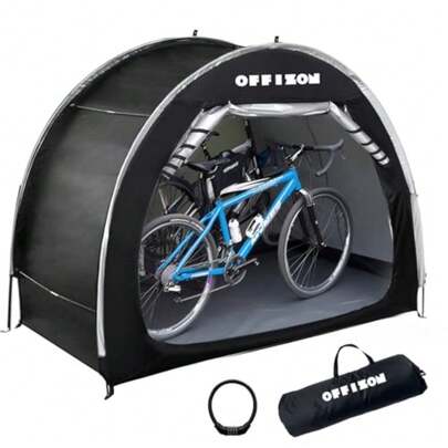Bike Storage Shed Tent Waterproof Portable Bicycle Storage Shelter Outdoor Bike Storage Cover For 2 5 Bikes Multi-Purpose Shed For Motorcycle Garden Tools And Lawn Mower Black
