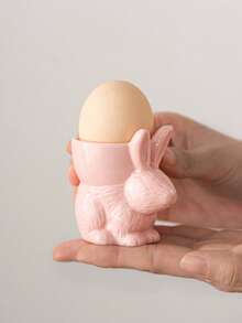 1pc Rabbit Shaped Egg Holder - Cute Design, Easter Decor, Elegant Home Accessory, Ceramic Craft, Suitable For Dining Room, Home Decor, Holiday Decoration And Gift - Multicolor - View 8