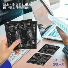 2pcs Japanese/Language Keyboard Shortcut Stickers, Applicable To WINDOWS/Apple IOS Laptop Software, EXCEL/WORD/Work Software Shortcut Dictionary - Black - View 4