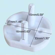 10个装婴儿安全电源插座盖，儿童安全电源插座保护罩，法式插头盖，白色电源插座安全盖，婴儿护理安全防护罩，儿童安全旋转安全盖 - 白色 - 查看 2