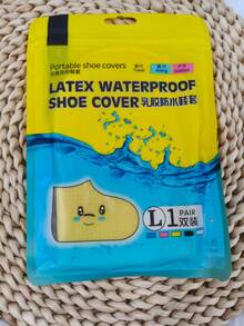 1 Pair Thick Latex Shoe Covers, Waterproof Silicone Shoe Covers, Anti-Slip Outdoor Shoe Covers - Multicolor - View 9
