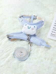 Pet Harness & Leash Set, Cute Blue Bear & Pink Rabbit Style, Suitable For Cats & Dogs - Multicolor - View 11