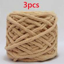 3pcs/300g Mixed Color Ice Bar Striped Yarn, Soft Chunky Yarn, Suitable For Hand Knitting DIY Soft & Thick Knitted Yarn, Can Be Used To Make Blankets, Scarves, Dolls, Slippers, Crochet Yarn