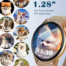 2025新款1.28英寸高清屏女士智能手表，多功能智能手表，支持AI语音助手/通知提醒/无线通话，健身追踪器，带天气预报/计步器/运动管理功能，时尚设计，母亲节礼物 - 彩色 - 查看 2