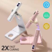 1PC Handheld UV Nail, Mini Nail Lamp, Portable LED Nail Lamp, Cordless Charging USB Nail Dryer For Fast Curing, Pink Charging Nail Straight Light, Small Portable Battery Storage Mini Waist Nail Plate Baking Lamp, Handheld Phototherapy Lamp - Multicolor - View 8