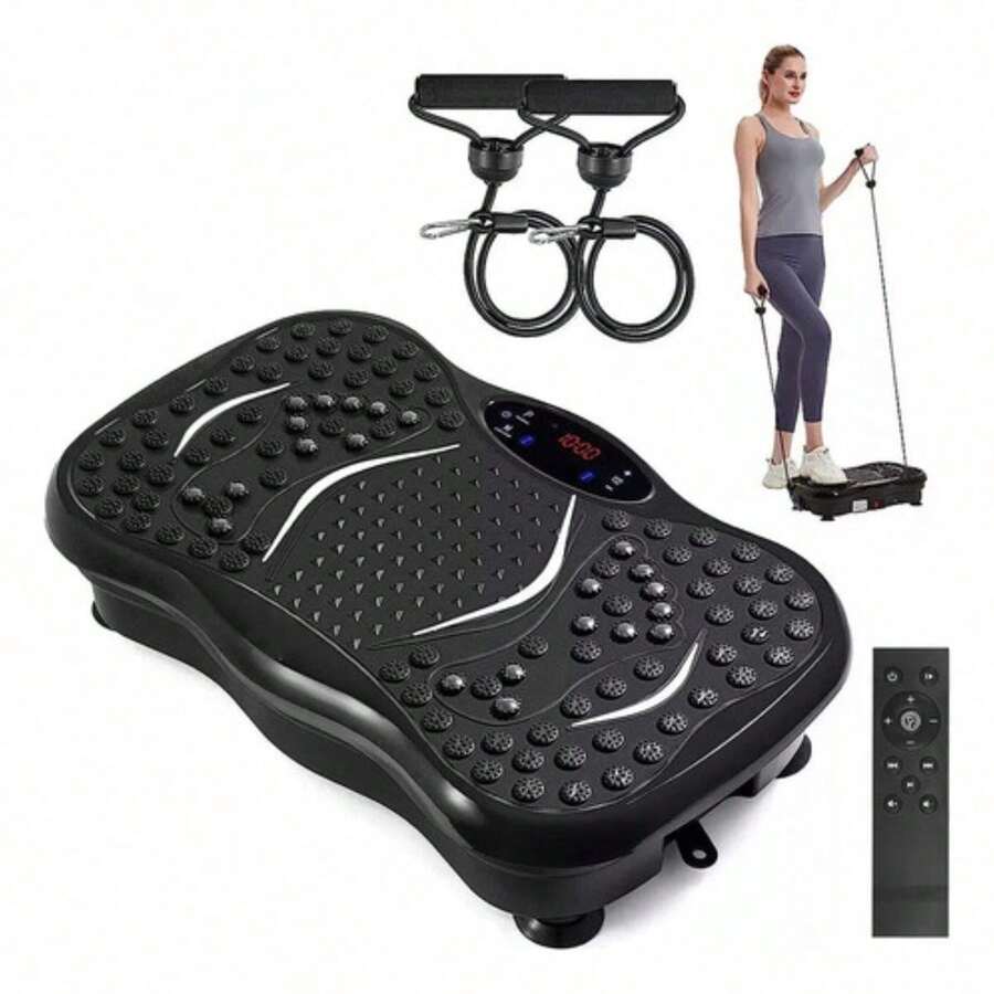 Plataforma Vibratoria con Bandas 110v Máquina Adelgazante | Hogar y Oficina | Equipo de Tonificación | Multifuncional Segura - Multicolor - Ver 1