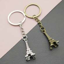 1pc Romantic Eiffel Tower Keychain, Camera & Heart Pendant, Valentine's Day Gift - Multicolor - View 3