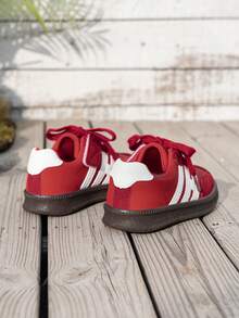 儿童鞋，新款春秋季女童红色帆布鞋，男童运动训练鞋，大童学生鞋（鞋垫随机发货） - 紅色 - 查看 4