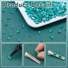 300pcs Mini Stone Ccons 6 Ss Ntetic Turquoise Ccon Blue Texture Gemstone Alf Round Turquoise Flatback Dome Cameos  DIY Ear Acelet Necklace Ewelry Ma 3-8x2-4mm - As Pic - View 4