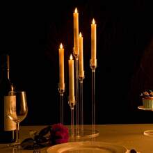 Bộ 6-18 chân nến acrylic, trang trí bàn, chân nến hình nón cho đám cưới, nhà hàng, trang trí nhà cửa. - Trong sáng - Xem 12