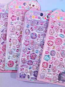 可爱许愿猫水晶浮雕贴纸，3D立体糖果贴纸，适用于剪贴簿、水瓶、冰箱、手机壳、笔记本、奖励礼物、趣味装饰DIY贴纸