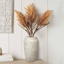 9.06'' Large Ceramic Rustic Vase Shabby Vintage Textured Vase, 4.33'' Wide Mouth Pampas Vases For Fake Flowers Branches, Farmhouse Home Décor, Weddings Shelf Table Decor,Heige - 9,06 inch Màu be - Xem 5