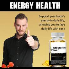 Testosterona 2 en 1 para hombres: potencia la fuerza, la energía y la resistencia,120 cápsulas - 1 botella - Ver 5