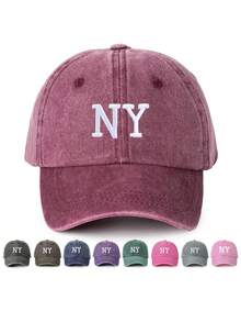 1pc Outdoor Embroidered NY Baseball Cap, Adjustable Sun Protection Casual Hat Suitable For Spring Autumn Travel, Fashion Versatile Sunshade For Men, Y2K Style - Baseball Cap - View 15