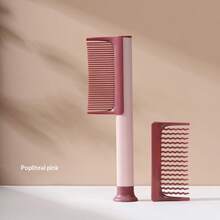 3 Color Options (Pink/Purple/White) Detachable & Replaceable Multi-Function Comb, For Home & Outdoor Use, Lightweight & Portable Straight Hair Comb + Wave Comb Teeth + Comb Handle - Multicolor - View 14
