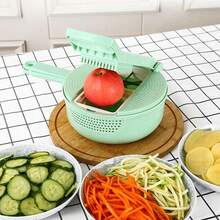 12-In-1 Multi-Functional Vegetable Chopper, Suitable For Carrots, Potatoes, Radishes - Manual Slicing, Shredding, Grating - Essential Kitchen Tool - Multicolor - View 3