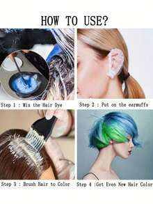 Kit de 9 piezas para coloración de cabello, juego de herramientas de salón para teñir el cabello que incluye guantes, tazón para tinte, pinzas para el cabello, protector de orejas, paño para tinte, para peluquería y teñido de cabello en casa - Negro - Ver 4