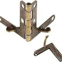 Bisagras de Resorte para Joyera, 20 Piezas, Soporte en ngulo 90, Color Dorado y Bronce, Hierro, 3 x 3.3 cm, con Tornillos, para Cajas de Reloj y Joyeros - bronce - Ver 10