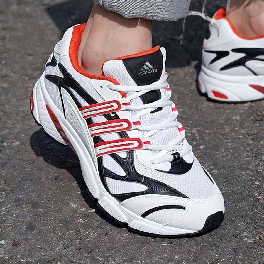 Adidas New Men's And Women's Breathable Mesh Jogging And Casual Sports Running Shoes - Black and White - View 1