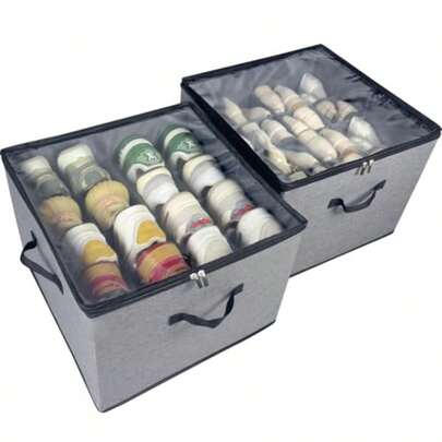 2 Pack Shoe Organizer Shoe Storage Box With Clear Cover Adjustable Dividers Fits 16-32 Pairs Shoe Boxes Black