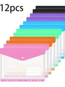 1个/12个装 LDQ A4 可扩展文件袋，带按钮，11孔活页夹口袋 - 高强度PP塑料文件收纳盒，带锁定装置，颜色鲜艳（灰色） - 耐用的A4活页夹收纳盒，适用于学校、办公室、家庭 - 多色1 - 查看 6