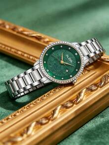 Seiko 精工女士石英水晶表盘休闲腕表，镶钻，50米防水，时尚款式 AH7W20X1/AH7W27X1/AH7W29X1/AH7W31X1 - 綠色 - 查看 4