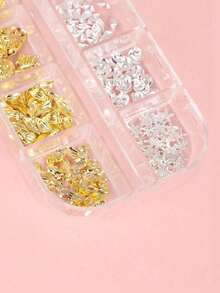 12grids Mix Y2K Styles Nail Rivet Studs Gold/Silver Stars Light Nail Art Charms Asterism Starlight Nail Decoration Accessories Manicure Supplies Japanese Styles Nail Part - 彩色 - 查看 5