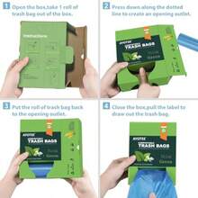 Small Trash Bags 4-6 Gallon Compostable Garbage Bags 4 Gallon Trash Bags Unscented Leak Proof  Bags Wastebasket Liners Bathroom Trash Bags Compost Bags 100 Counts Blue - 藍色 - 查看 7