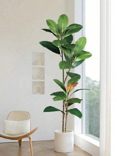 55/110cm Rama artificial de magnolia, hojas de goma de árbol de higuera tropical falsas, hojas de higuera realistas, plantas verdes artificiales, plantas falsas para decoración del hogar, adecuadas para decoración de macetas en el hogar, decoración de hotel, escaparate, decoración de jardín, decoración de oficina, decoración de habitación, decoración de patio exterior, decoración de balcón, decoración de graduación, manualidades, arreglos florales, diseño de paisaje de bonsái tropical, decoración de Acción de Gracias, decoración navideña del hogar, regalos de Navidad, Día de San Valentín, regalos de cumpleaños, regalos de graduación