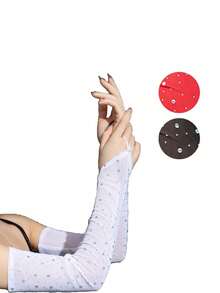 1 Pair Women's Lace Pattern Elegant & Versatile Fingerless Gloves - Multicolor - View 12