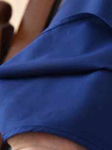Summer Cute Woven Solid Color Camisole Dress For Girls - Blue - View 6