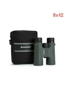 Celestron Outland X 8x42 10X42 绿色双筒望远镜，多层镀膜光学镜片和 BaK4 棱镜，成人适用 - 軍綠色 - 查看 10