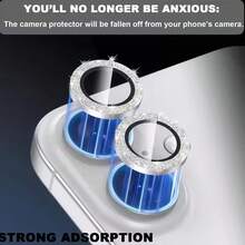 3pcs 17 Pro / 17 Pro Max / 16 Pro Max / 16 / 16 Pro / 16 Plus / 15 Pro Max / 15 Pro / 15 Plus / 14 Pro Max / 14 / 13 / 12 / 11 Camera Lens Protective Film, Flash Version - Compatible With IPhone 17 Pro Max, Wind Metal Independent Shiny Ring Protective Case, 9H Scratch Resistant Tempered Glass, Silver - Silver - View 4