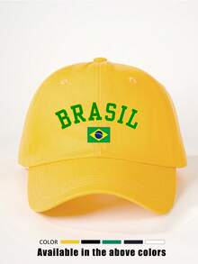 Trivaya 1 chiếc mũ lưỡi trai nữ in họa tiết Brazil, có thể điều chỉnh, chống nắng ngoài trời, thích hợp cho du lịch mùa xuân/thu, kỳ nghỉ biển, mũ chống nắng nam, phong cách Y2K dành cho giới trẻ - mũ bóng chày - Xem 4
