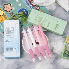 4pcs/Box High-Quality Student Ballpoint Pens, Soft Grip, Black Ink, Multiple Styles & Colors, Essential Stationery For Back To School, Study & Office Supplies - Multicolor - View 4