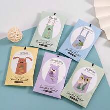 5 piezas de 4.3"X2.8" Bolsas de Sachets perfumadas, diseño de animales de dibujos animados lindos con cuerda colgante, fragancias de hierba de limón, lavanda, limón, océano, jazmín, adecuadas para armarios, cajones, automóviles, regalos, Día de la Mujer, artículos esenciales de viaje, recuerdos de boda, Y2k, dormitorio, accesorios de automóvil para mujeres, decoración de cocina, cosas lindas - Multicolor - Ver 12