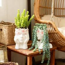 1个创意拔罐脸花盆，多肉植物盆栽，适用于客厅、阳台、办公桌装饰 - 乔迁新居礼物 - 均碼 - 查看 6