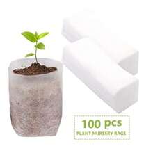 100pcs Non-Woven Fabric Seedling Bags, Plant Growth Bags, Cloth Nursery Pots, Planting Bags, Vegetable Seedling Pots, Gardening Supplies - White - View 10