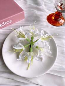 1个复古中国风红色波斯菊发夹，精致仿真花侧夹，旗袍发饰，爪夹，发卡，发夹，头饰，女士发饰，发卡 - 彩色 - 查看 5