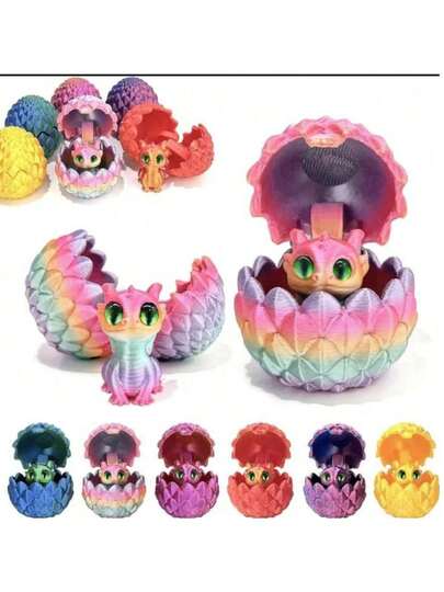 3D Cute Little Dragon & Dragon Egg Decorative Set, Vivid And Interesting Egg-Shaped Decor, Creative Desktop And Room Decoration, Fun Collectible, Ideal For Christmas, New Year And Thanksgiving, Great Gift For Friends And Family - No Power Required