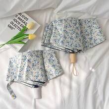 小巧精致的碎花伞，可折叠两用遮阳伞兼雨伞，春夏精选，伴娘礼物，房间装饰，卧室装饰，海滩，旅行，男女皆宜，度假必备，可爱小物 - 彩色 - 查看 8