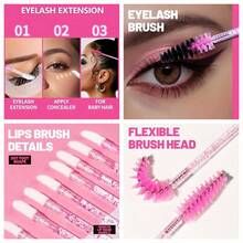 2-In-1 Eyelash Curler Set: Eyelash Comb, Eyeshadow Brush, Eyelash Wand, Lash Guide & Separator, All-In-One Functionality, Long-Lasting Curl, Clump-Free Lashes, Beginner-Friendly For Daily Salon Beauty Use - Multicolor - View 11